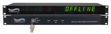 Model 5528 3-State RJ45, Cat5e keylock Switch shown with the Model 5527A Display Unit